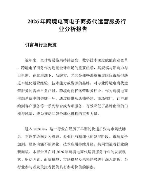 2026年跨境电商电子商务代运营服务行业分析报告